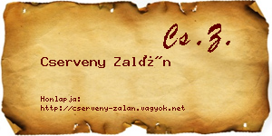 Cserveny Zalán névjegykártya